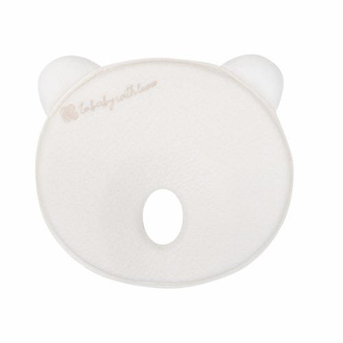 Kikkaboo párna - laposfejűség elleni memóriahabos ergonomikus Airknit maci fehér