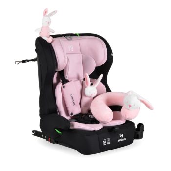   Moni SECURITY autósülés 76-150cm, ajándék plüss+nyakpárna - PINK