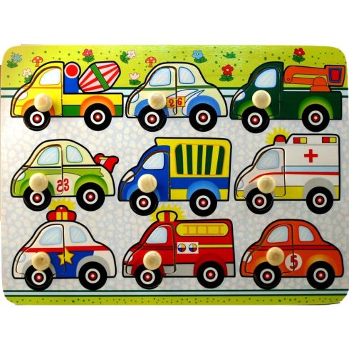 Fa puzzle Autók az úton