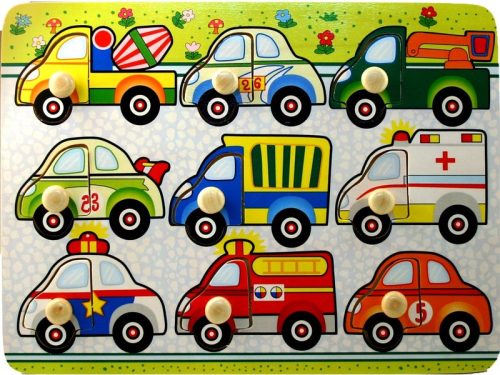 Fa puzzle Autók az úton