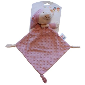   Gamberritos szundikendő - plüss buborékos anyagú hálósapkás maci púderszínű 9353 