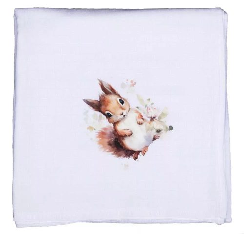 Textil tetra kifogó-törölköző mókus mintával 140x140cm