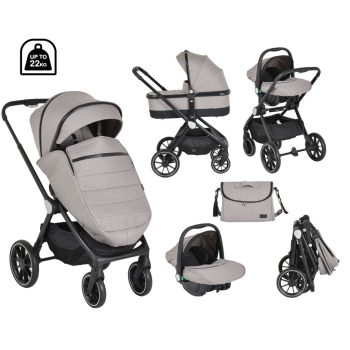   CANGAROO CHRISTIANO babakocsi szett 3in1 - 22kg - bézs/szürke