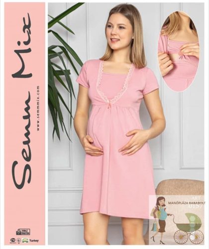 Kismama szoptatós hálóing -csipkés