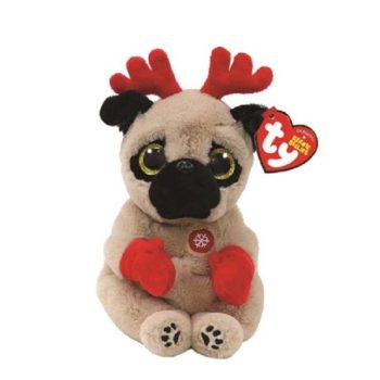   Ty Beanie Bellies plüss figura MITTENS, 15 cm - karácsonyi mopsz kutya