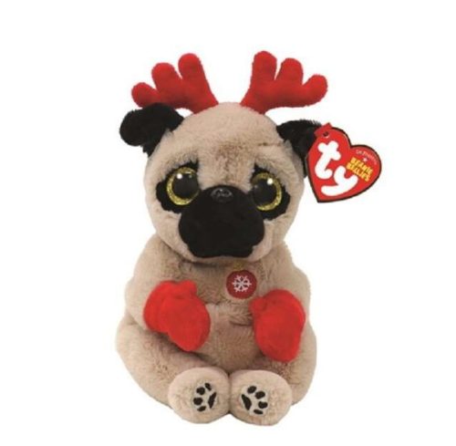 Ty Beanie Bellies plüss figura MITTENS, 15 cm - karácsonyi mopsz kutya