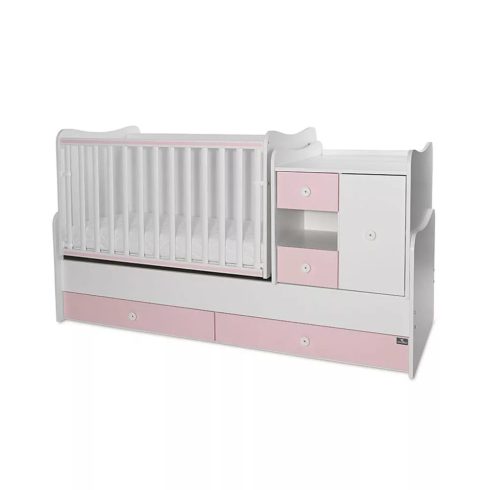 Lorelli MiniMax kombi ágy 72x190 - White / Orchid Pink