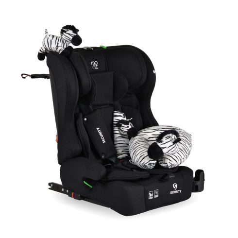 Moni SECURITY autósülés 76-150cm, ajándék plüss+nyakpárna - BLACK