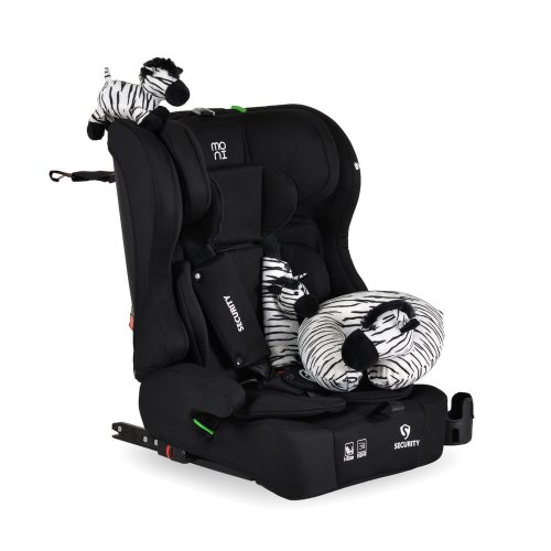 Moni SECURITY autósülés 76-150cm, ajándék plüss+nyakpárna - BLACK