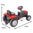 Moni Pilsan ráülős, pedálos traktor-piros