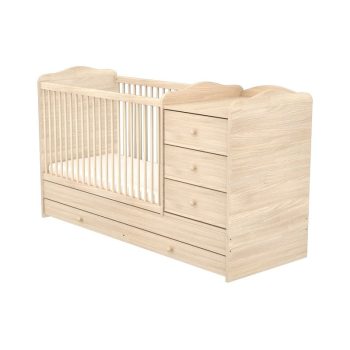 Timba Niki kiságy kombi 3 fiókos 60x120 cm --borostyán