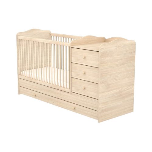 Timba Niki kiságy kombi 3 fiókos 60x120 cm --borostyán