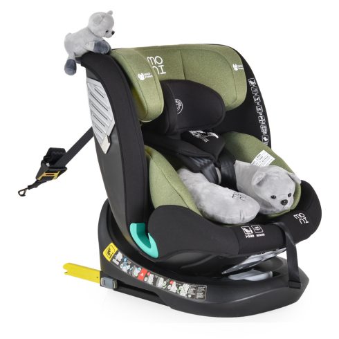 MONI SERENGETI I-SIZE 40-150СМ, 360° ISOFIX,NYAKPÁRNA, JÁTÉKKAL - ZÖLD