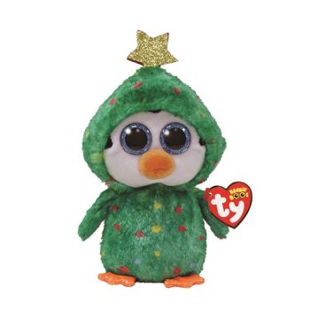 TY Plüss pingvin BOOS plüss figura NOEL, 15 cm - zöld pingvin