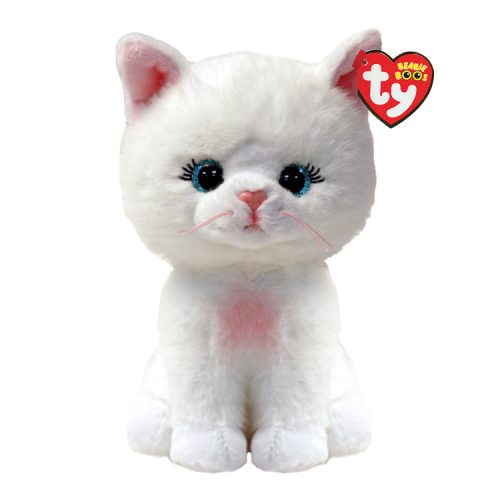 TY BOOS plüssfigura AMELIA - fehér macska- 15cm