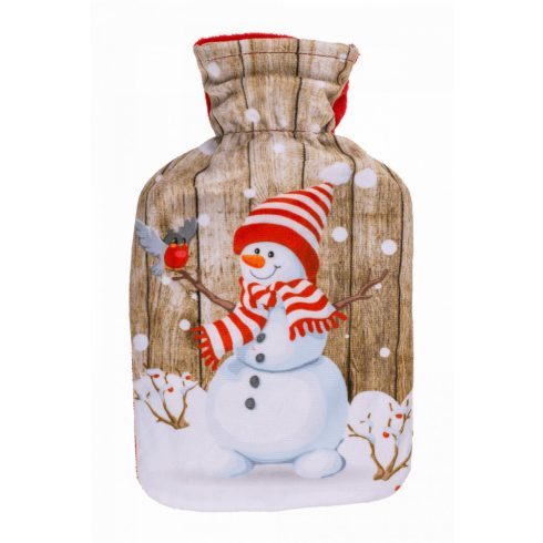 Karácsonyi meleg vizes palack Hóember mintával