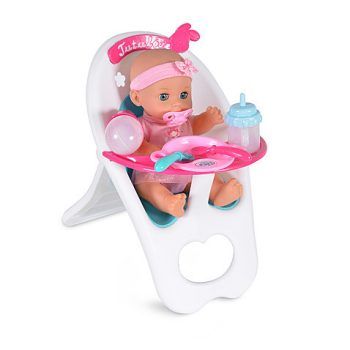   TUTU LOVE pisilő játékbaba 36cm etetőszékkel, kiegészítőkkel.