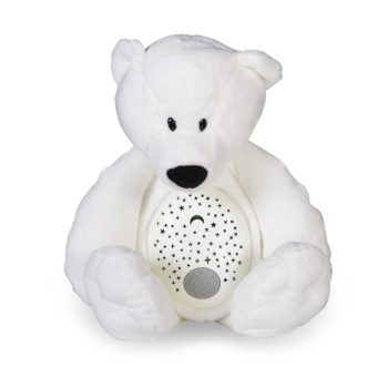 Moni Toys éjjeli fény, projektoros plüss maci -  fehér