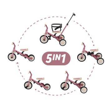 PETITE&MARS Multifunkciós tricikli 5in1 Turbo Dusty Rose