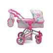 Moni Toys Pink rose játék mózes kosaras babakocsi