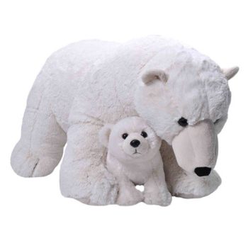Óriásplüss jegesmedve bébivel 60cm