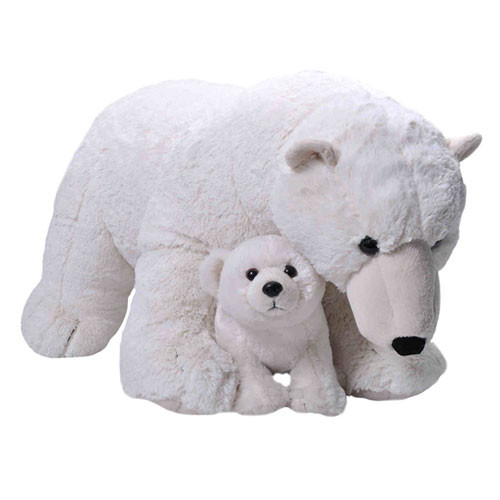 Óriásplüss jegesmedve bébivel 60cm