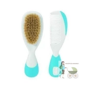   Chicco BabyMoments fésű és kefe természetes sörtékkel - kék